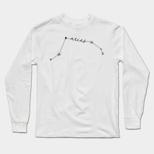 Aries Zodiac Constellation Doodle Sticker Long Sleeve T-Shirt